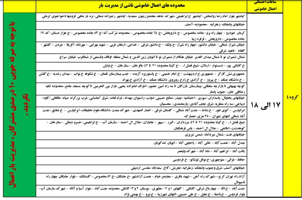 آغاز مجدد برنامه قطعی برق