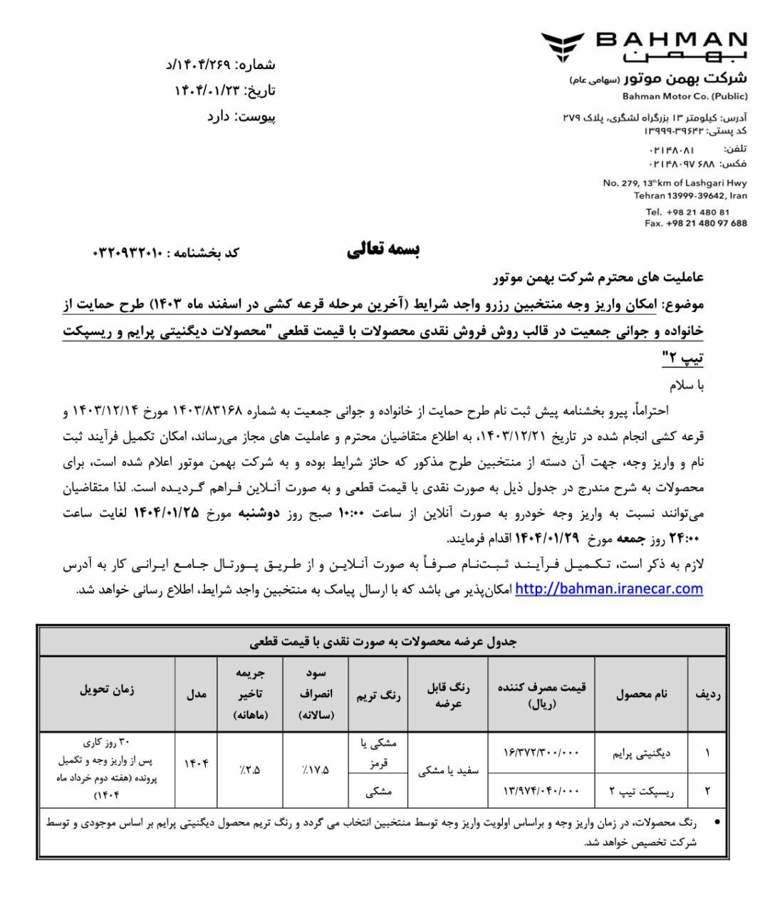 فروش ریسپکت تیپ ۲