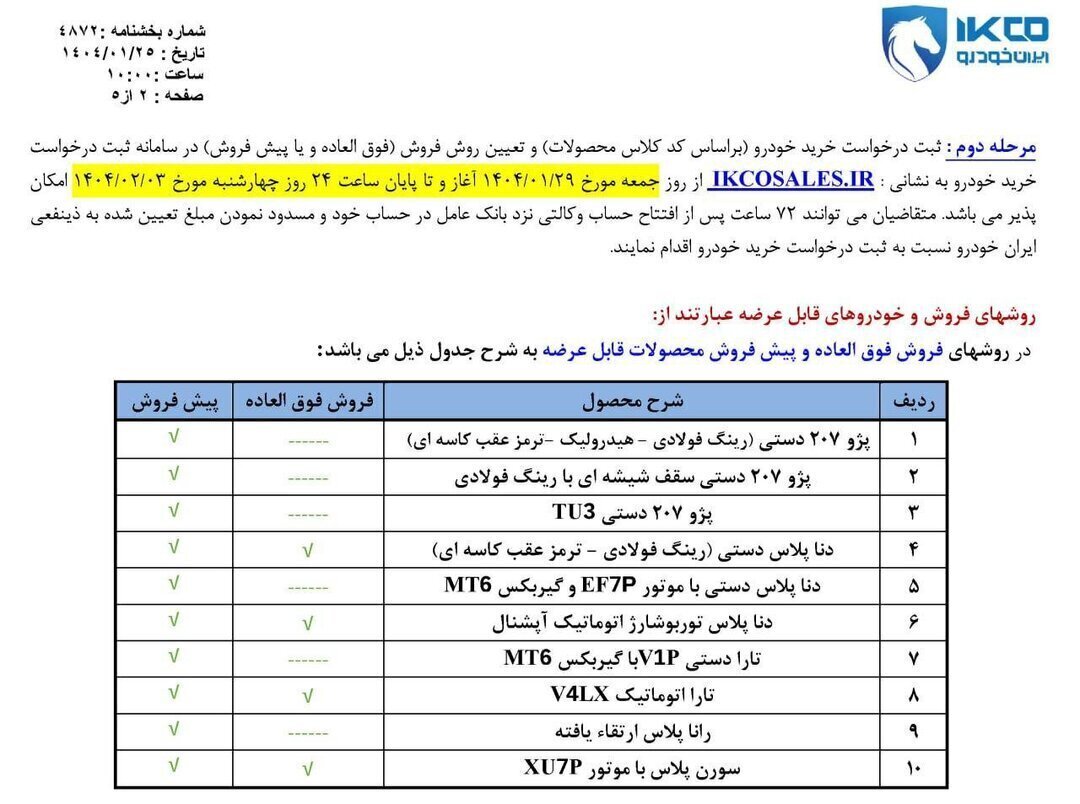 ثبت نام ایران خودرو امروز ۳۰ فروردین + لینک