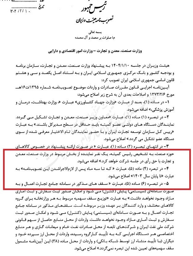 تمدید تقدم تخلیه کالا بر ثبت سفارش