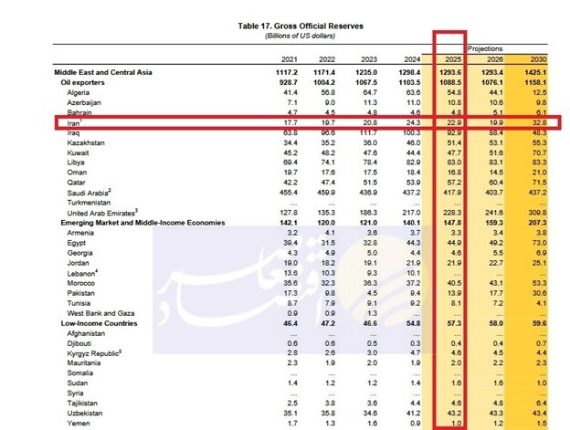 صندوق بین‌المللی پول: ذخایر ارزی در دسترس ایران به حدود ۲۳ میلیارد دلار رسید