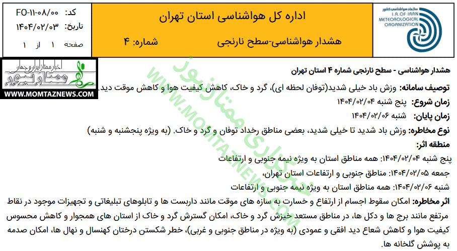 تعطیلی مدارس شنبه ۶ اردیبهشت