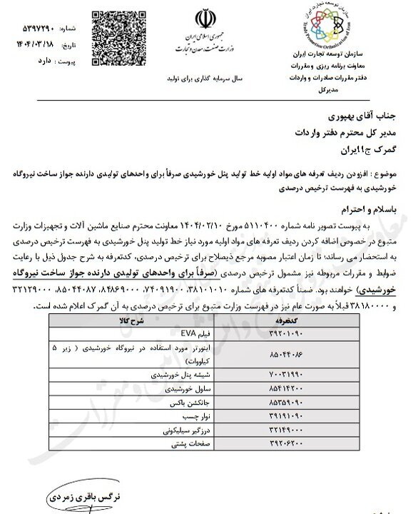 مشوق جدید دولت برای توسعه انرژی خورشیدی ابلاغ شد