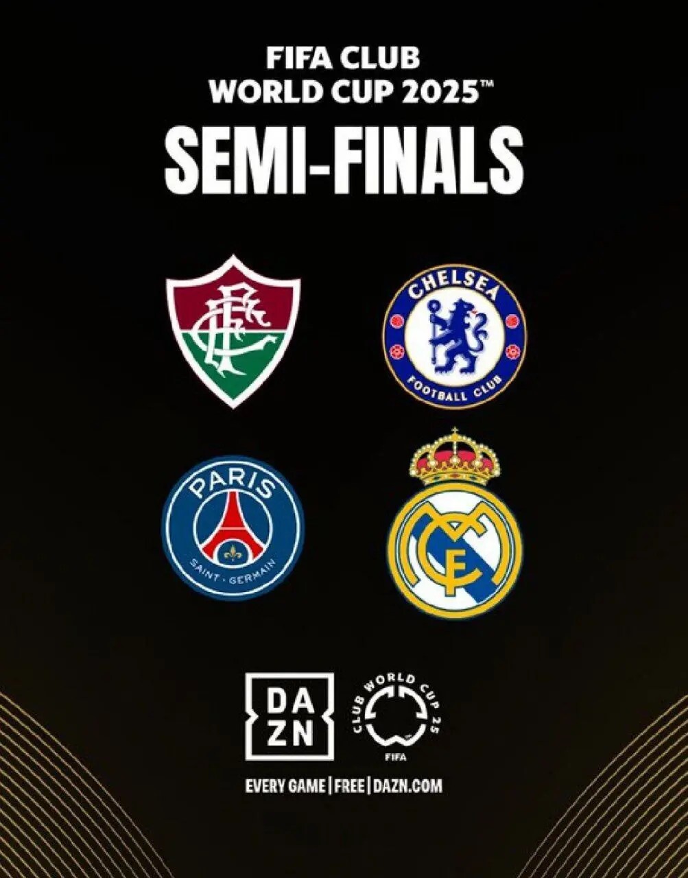 ۴ تیم مرحله نیمه‌نهایی جام جهانی باشگاه‌ها