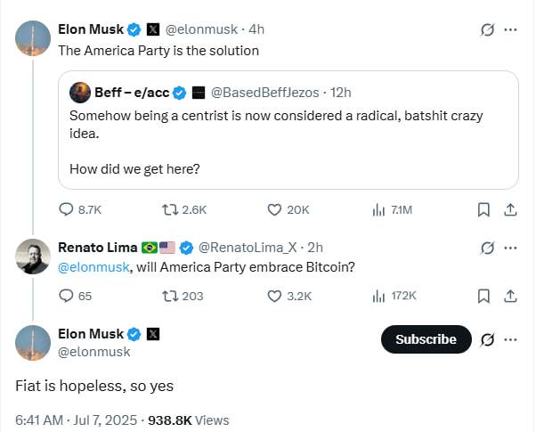 در حال ویرایش/ فعلا نخوانید/ همه چیز درباره حزب ایلان ماسک؛ طرفداران ارزهای دیجیتال متحد می‌شوند؟