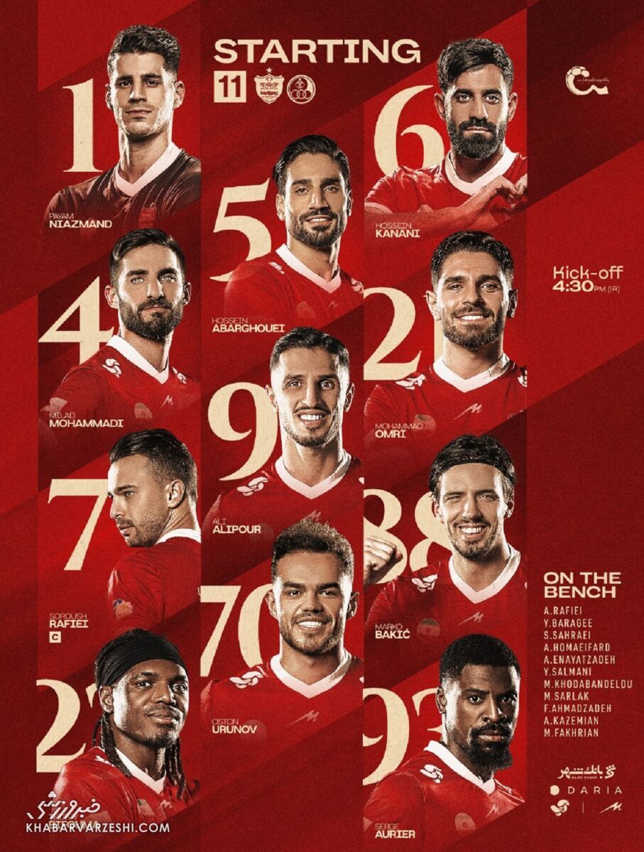 ترکیب پرسپولیس برابر استقلال خوزستان؛ ۴ خارجی از ابتدا در زمین