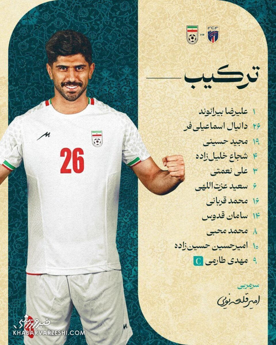 ترکیب تیم‌ ملی مقابل کیپ‌ورد