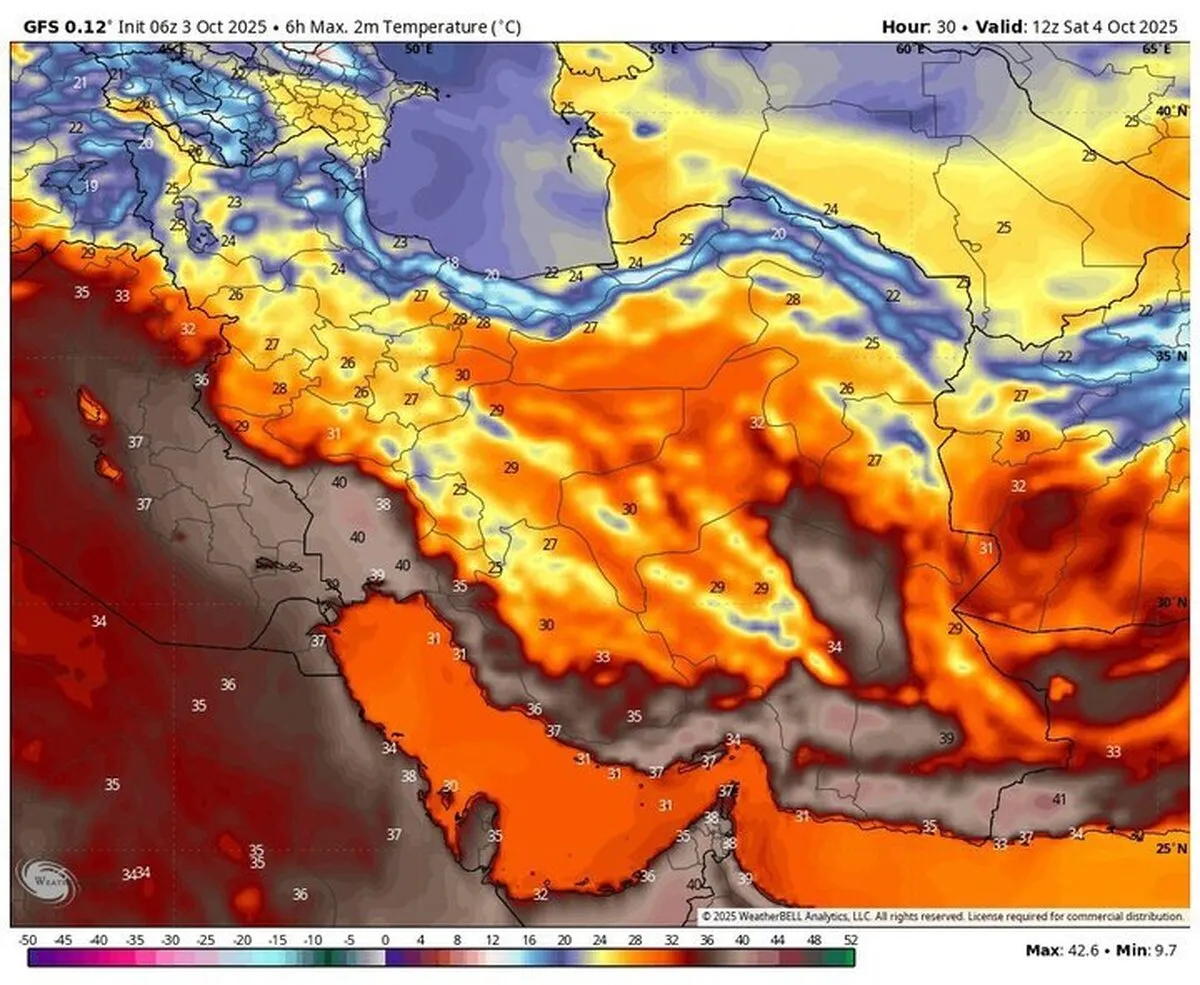 پیش‌بینی هواشناسی امروز ۱۲ مهر؛ دمای هوا از امروز افزایش می‌یابد