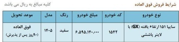 فروش فوق العاده وانت سایپا ۱۵۱ GX با قیمت جدید
