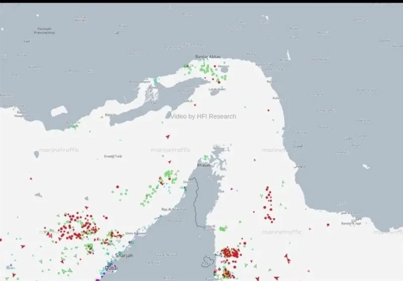 تردد در تنگه هرمز به ۶ درصد میانگین سقوط کرد