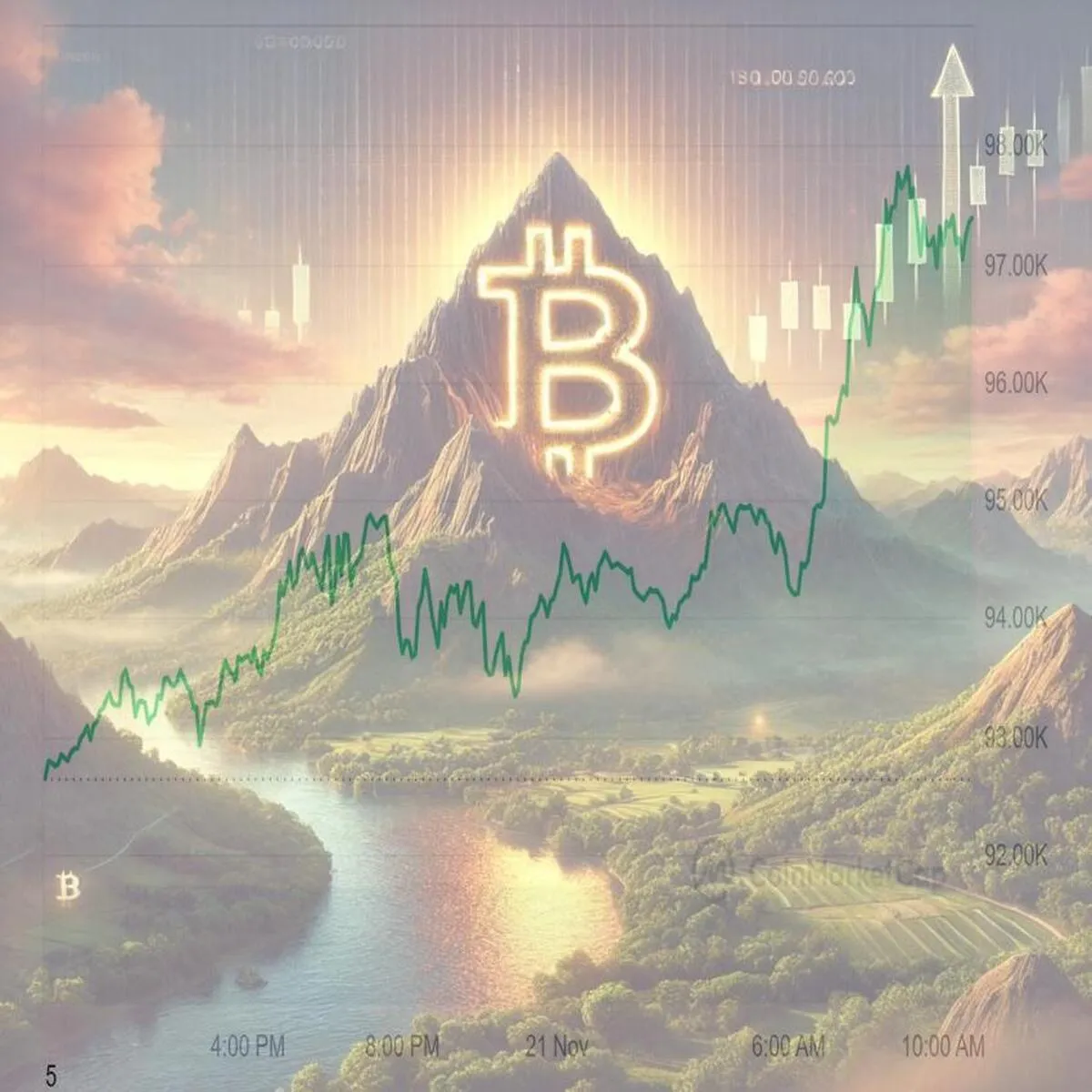 بیت‌کوین به ۹۷ هزار دلار رسید! + جدول