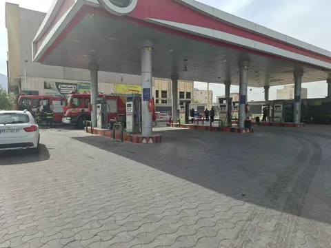 علت انفجار پمپ بنزین جهرم + عکس و فیلم